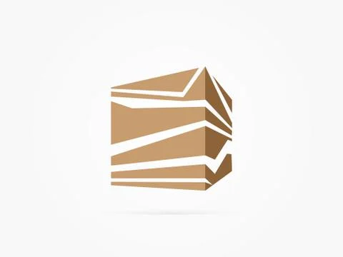 Vector illustration Abstract mozaic two side box logo Stock Illustration