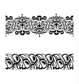 Vector illustration abstract native north american seamless pattern border Illustrazione stock