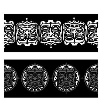 Vector illustration abstract native north american seamless pattern border 스톡 일러스트