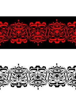 Vector illustration abstract native north american seamless pattern border Stock Illustration