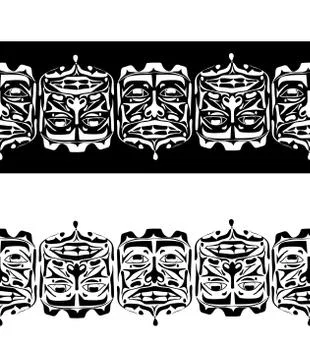 Vector illustration abstract native north american seamless pattern border Illustrazione stock