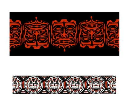 Vector illustration abstract native north american seamless pattern border Stock Illustration