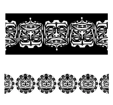 Vector illustration abstract native north american seamless pattern border Illustrazione stock