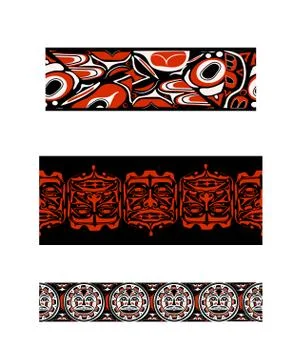 Vector illustration abstract native north american seamless pattern border Illustrazione stock