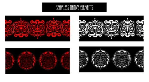 Vector illustration abstract native north american seamless pattern border 스톡 일러스트