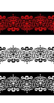 Vector illustration abstract native north american seamless pattern border Stock Illustration