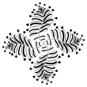 Vector illustration. Abstract pattern on a white background. Plants and flowe Иллюстрация