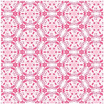 Vector Illustration of Abstract Pink Mandala or Ikat Texture Seamless Pattern Stock Illustration