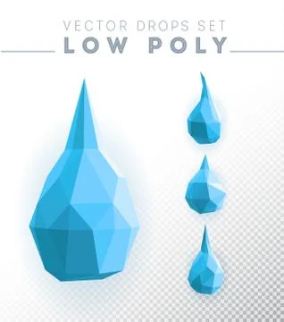 Vector Illustration. Abstract polygonal drops. Drops symbol. Stock Illustration