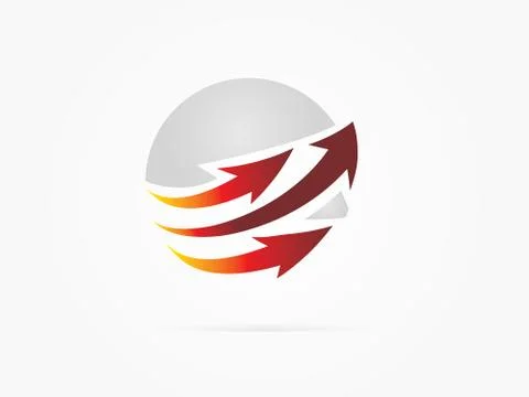 Vector Illustration Abstract red rotation arrow circle logo Stock Illustration