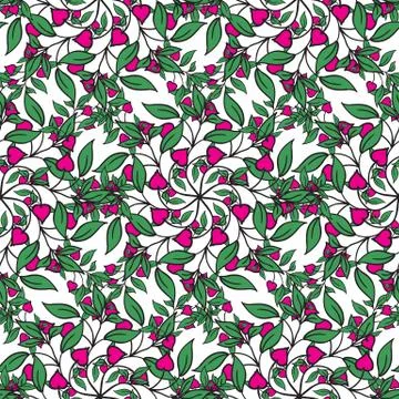 Vector illustration of Abstract seamless vector texture with lea Stock Illustration