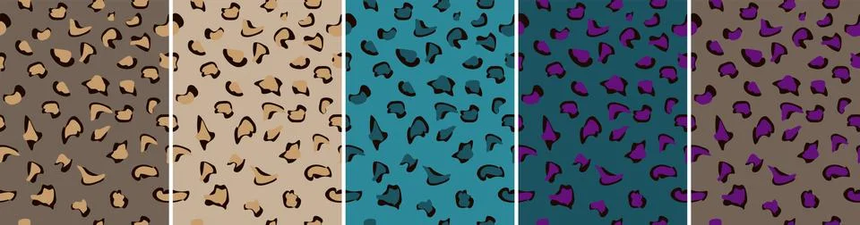 Vector illustration. Abstract seamless vector patterns, leopard print. Animal Stock Illustration