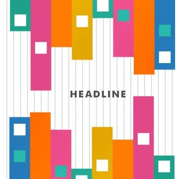 Vector illustration of abstract squares and lines Stock Illustration