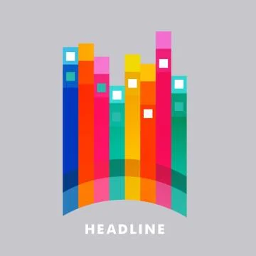 Vector illustration of abstract squares and lines Stock Illustration