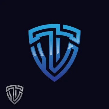 Vector illustration of abstract symbol based on the letter T with color blue Illustrazione stock