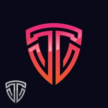 Vector illustration of abstract symbol based on the letter T on the black b.. Stock Illustration