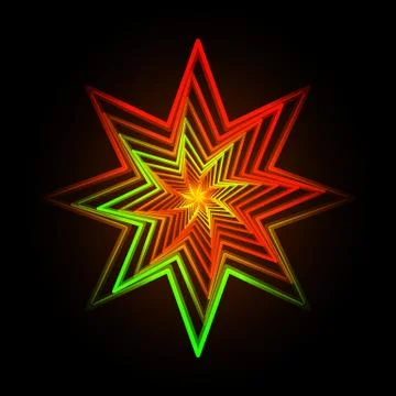 Vector illustration of abstract triangle neon star background Stock Illustration