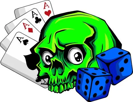 Vector illustration of Aces and Skull on white background. digital draw イラスト素材