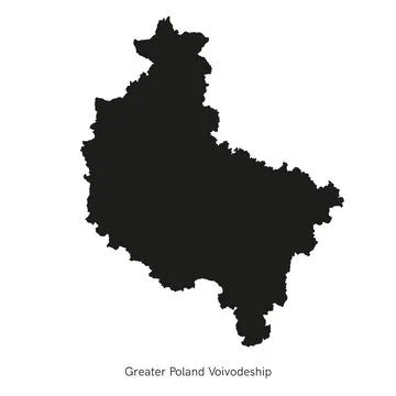 Vector illustration administrative map of Poland. Greater Poland Voivodeship Map Stock Illustration
