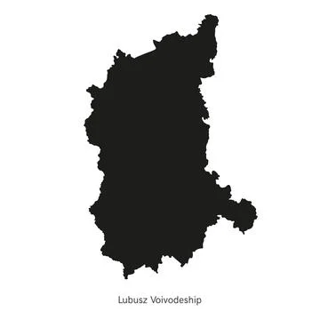 Vector illustration administrative map of Poland. Lubusz Voivodeship map with Stock Illustration