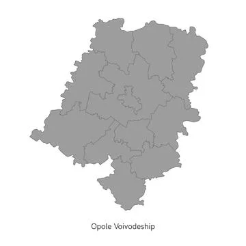 Vector illustration: administrative map of Poland. Opole Voivodeship map with Stock-Illustration