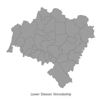 Vector illustration: administrative map of Poland. Lower Silesian Voivodeship Stock-Illustration