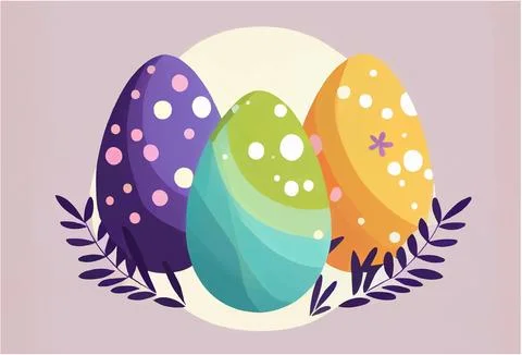 Vector illustration of aester colorful eggs isolation on white background Stock Illustration