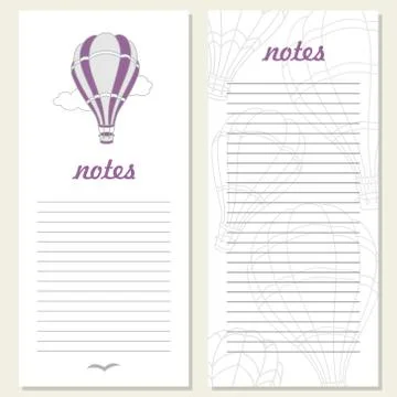 Vector illustration of air balloons on notebook Stock Illustration