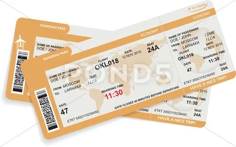 Vector illustration of airline boarding pass Stock Illustration