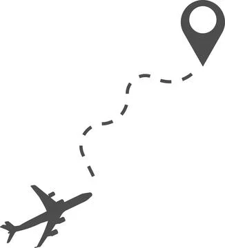 Vector illustration of an airplane flying to its destination. Illustrazione stock