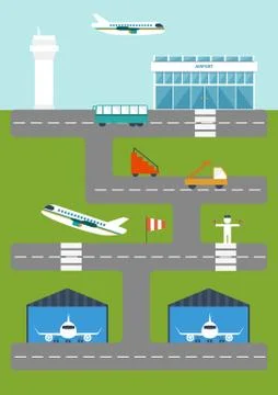 Vector illustration with airport Stock Illustration