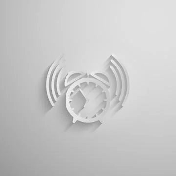 Vector illustration of an alarm clock icon with long shadow Stock Illustration