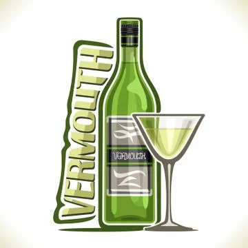 Vector illustration of alcohol drink dry Vermouth Stock Illustration