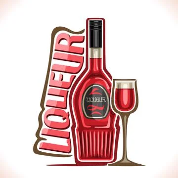 Vector illustration of alcohol drink fruit Liqueur Stock Illustration