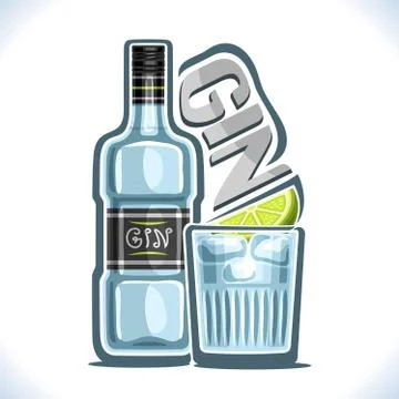 Vector illustration of alcohol drink Gin Stock Illustration