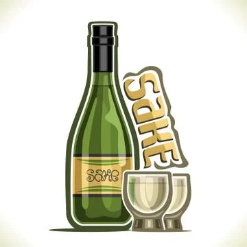 Vector illustration of alcohol drink Sake Stock Illustration