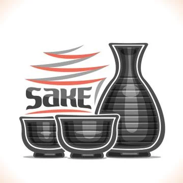 Vector illustration of alcohol drink Sake Stock Illustration