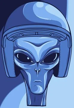 Vector illustration of alien head with helmet Stock Illustration