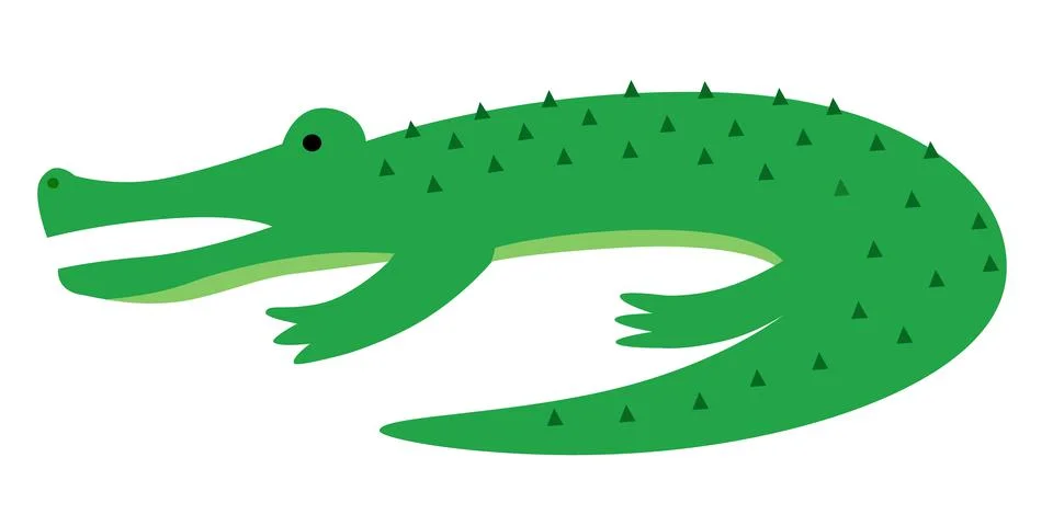 Vector illustration of an alligator in a flat style Illustrazione stock
