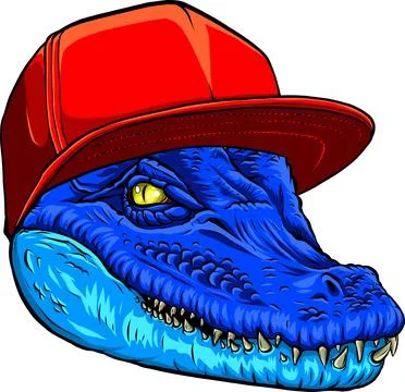 Vector illustration of alligator head on a white background. digital draw Stock Illustration