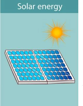 Vector illustration of a Alternative energy sources. Solar panels. Stock Illustration