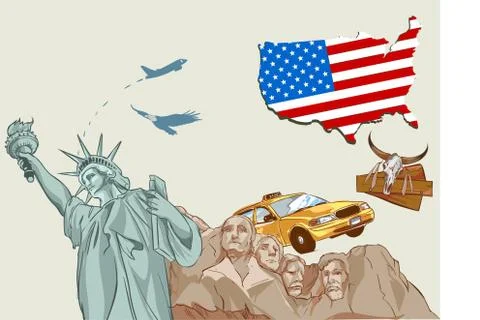 Vector illustration of a america Illustrazione stock