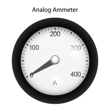 Vector illustration of analog ammeter or ampere meter Stock Illustration