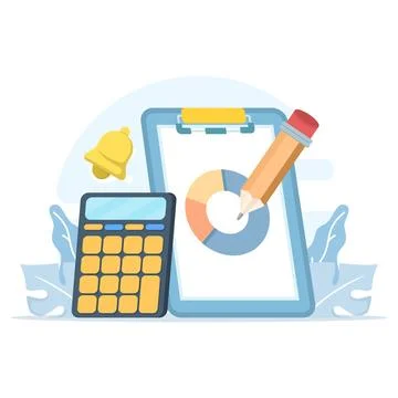 Vector illustration of analysis and calculation charts Stock Illustration