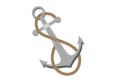 Vector illustration of anchor isolated on white background Stock Illustration