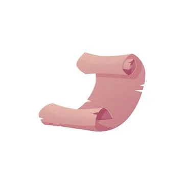 Vector illustration of ancient parchment scroll with curled edges. Stock Illustration