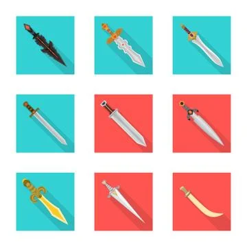 Vector illustration of and sword icon. Set of and knife stock symbol for web Stock Illustration