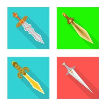 Vector illustration of and sword icon. Collection of and knife stock symbol for Illustrazione stock