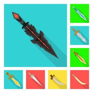 Vector illustration of and sword logo. Collection of and knife stock vector 스톡 일러스트