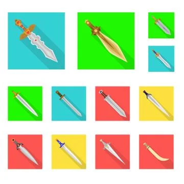 Vector illustration of and sword logo. Collection of and knife stock symbol for Illustrazione stock